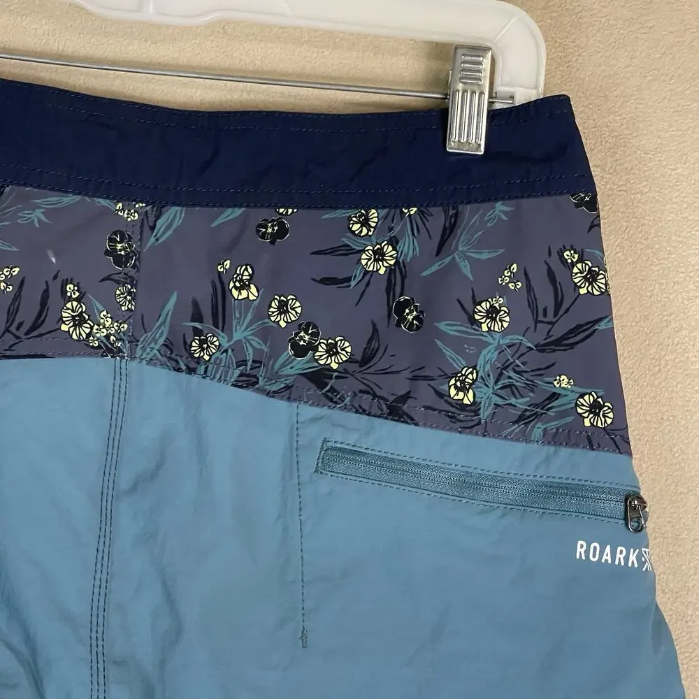 Roark Short Mens 28 Blue Floral The Boatman Drawstring Linerless‎ Boardshort 9